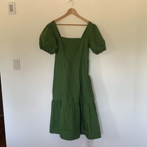 ASTR Poplin Tiered Green Cottagecore Maxi Dress